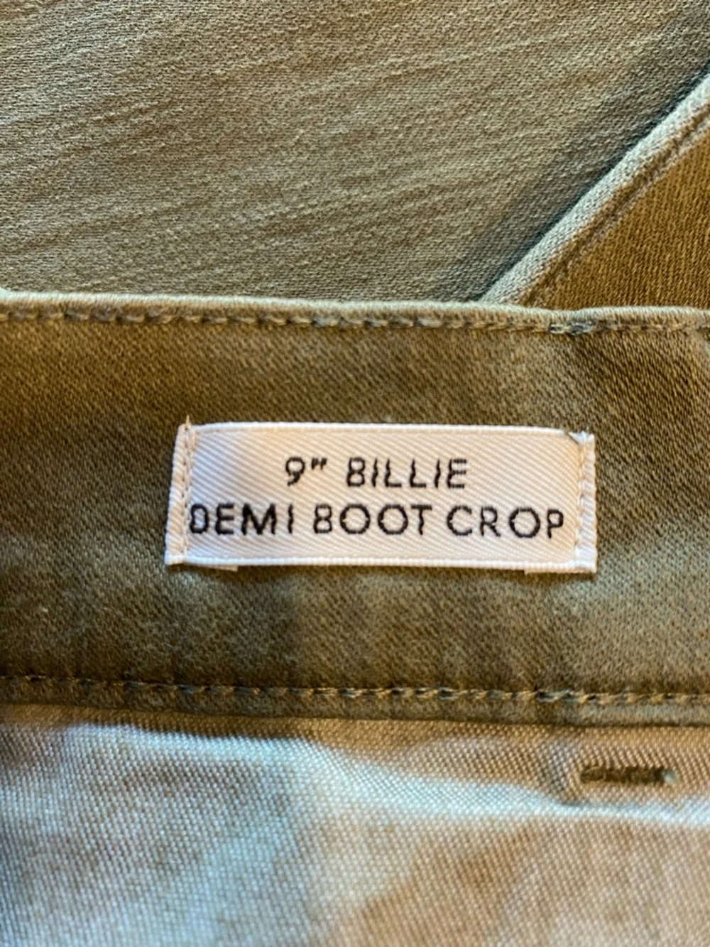 NWT J.Crew 9” Demi Billie Boot Crop Jeans in Olive wash